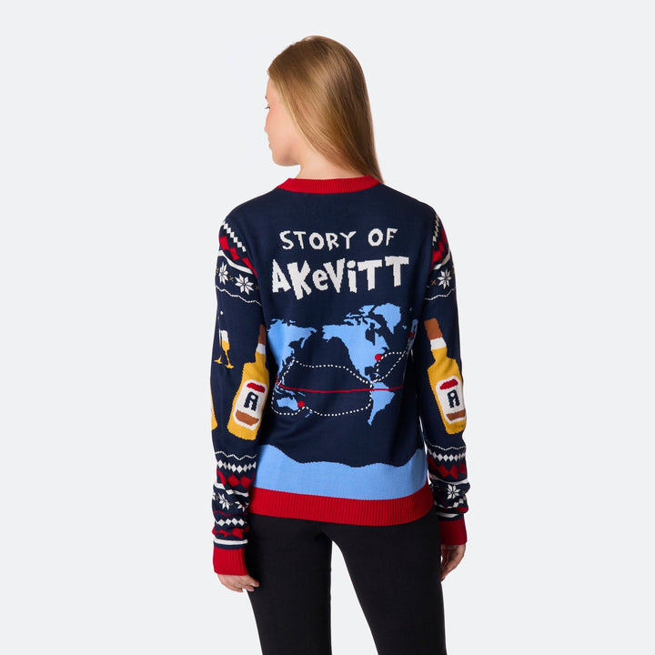 Pull de Noël femme "All I Want for Christmas is Aquavit"