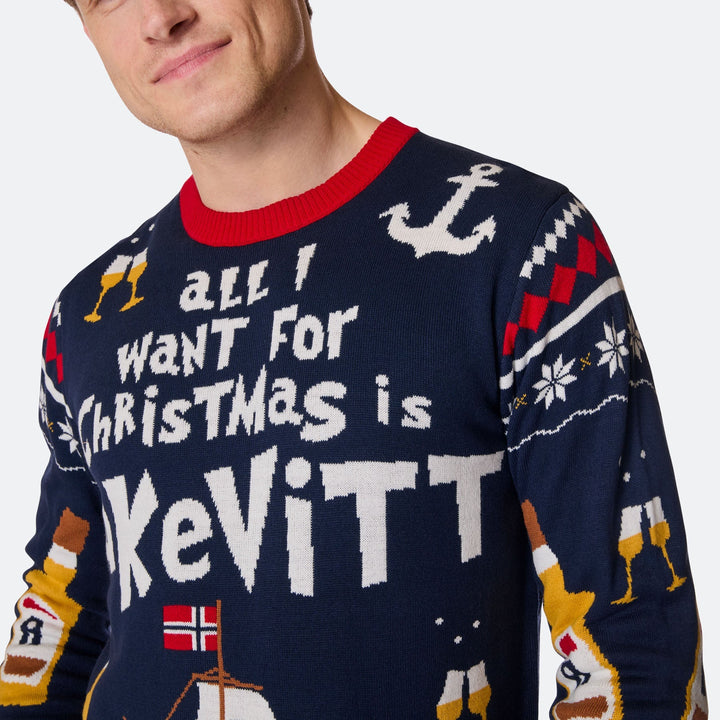 Pull de Noël homme "All I Want for Christmas is Aquavit"
