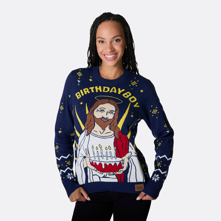 Pull de Noël femme "Birthday Boy"