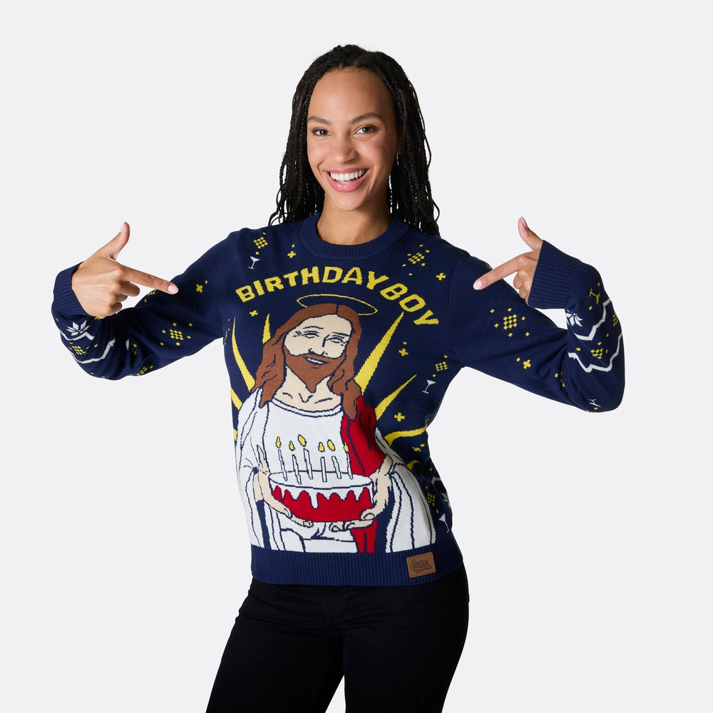Pull de Noël femme "Birthday Boy"