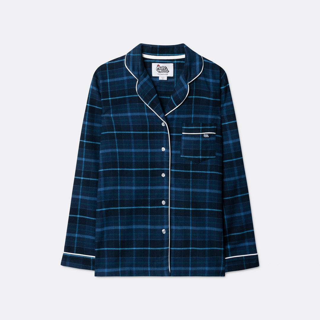 Pyjama de Noël enfant en flanelle - bleu