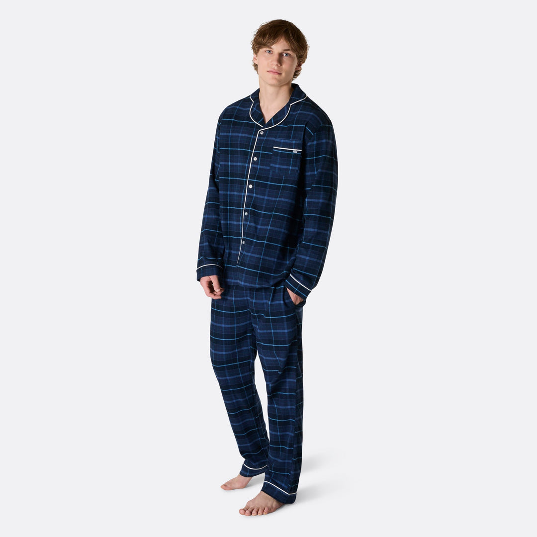 Pyjama de Noël matchy-matchy en flanelle - bleu