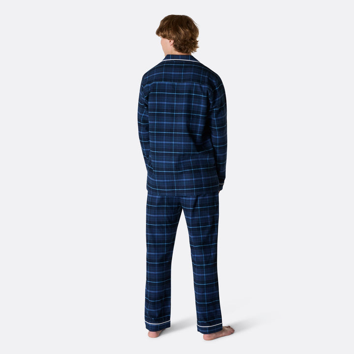 Pyjama de Noël homme en flanelle - bleu