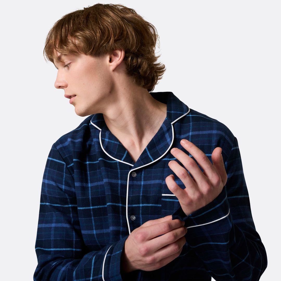 Pyjama de Noël homme en flanelle - bleu