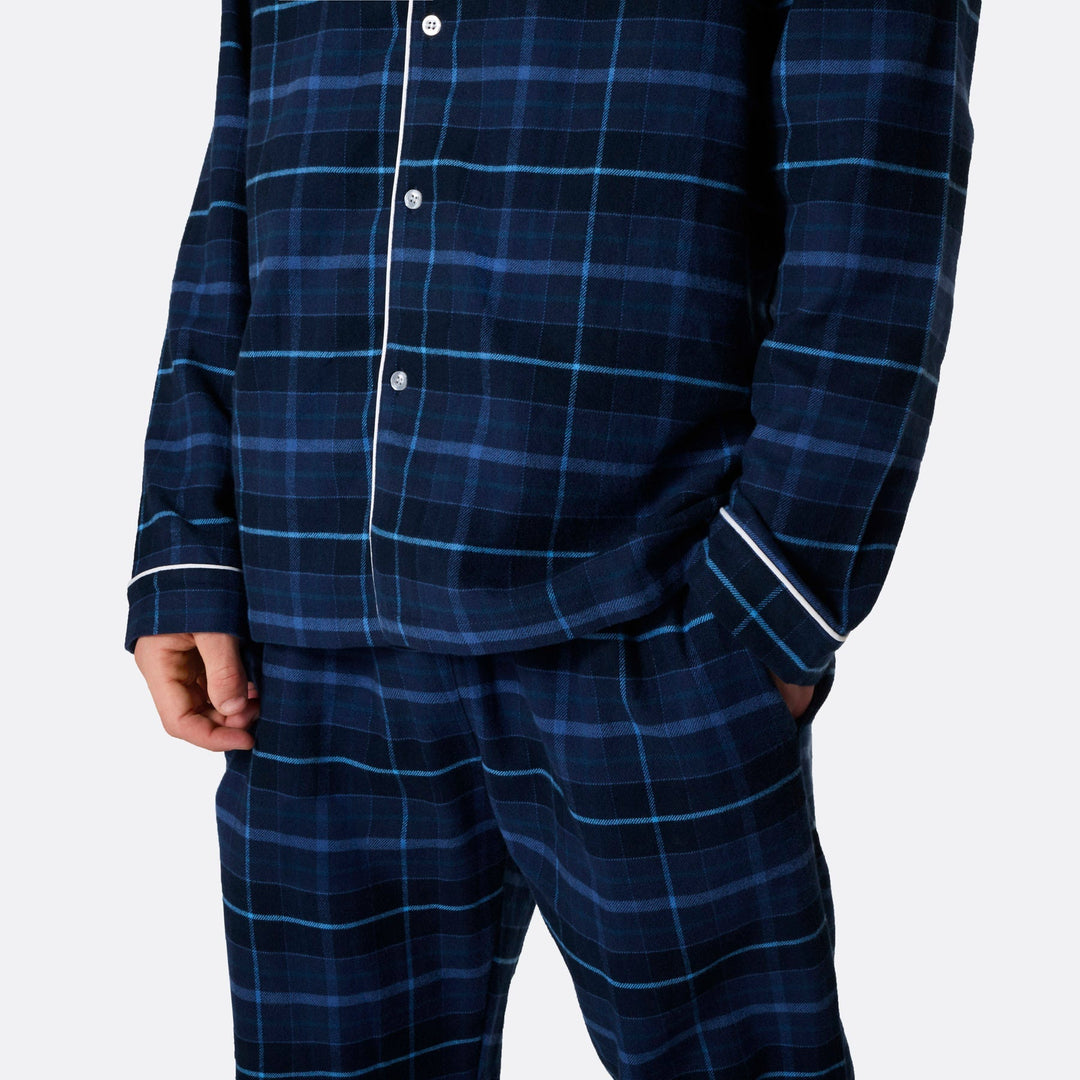 Pyjama de Noël homme en flanelle - bleu