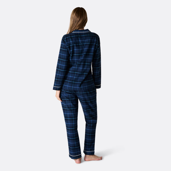 Pyjama de Noël femme en flanelle - bleu