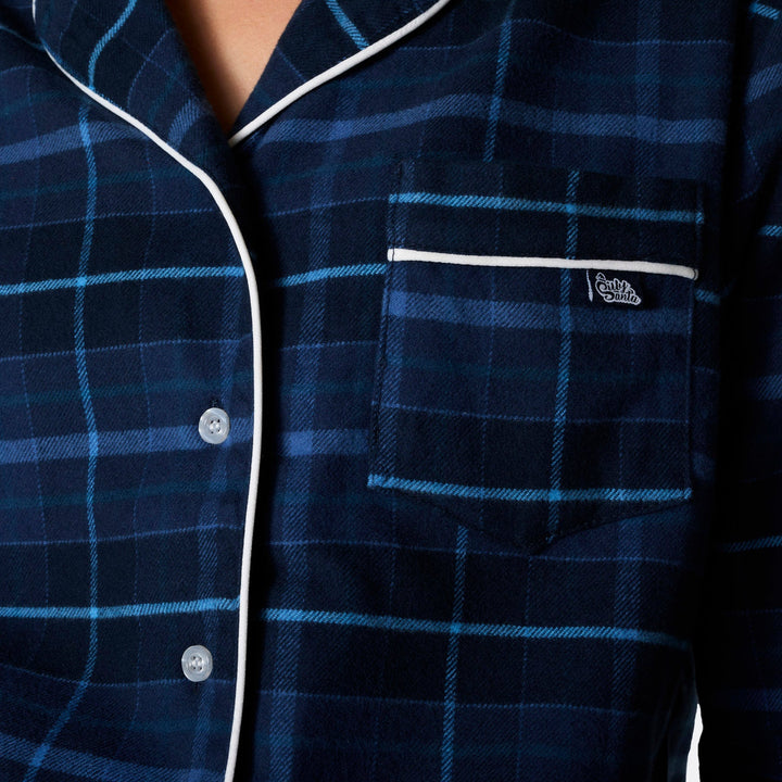 Pyjama de Noël femme en flanelle - bleu