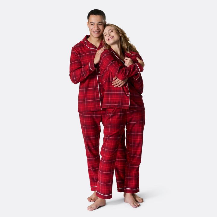 Pyjama de Noël femme en flanelle - rouge