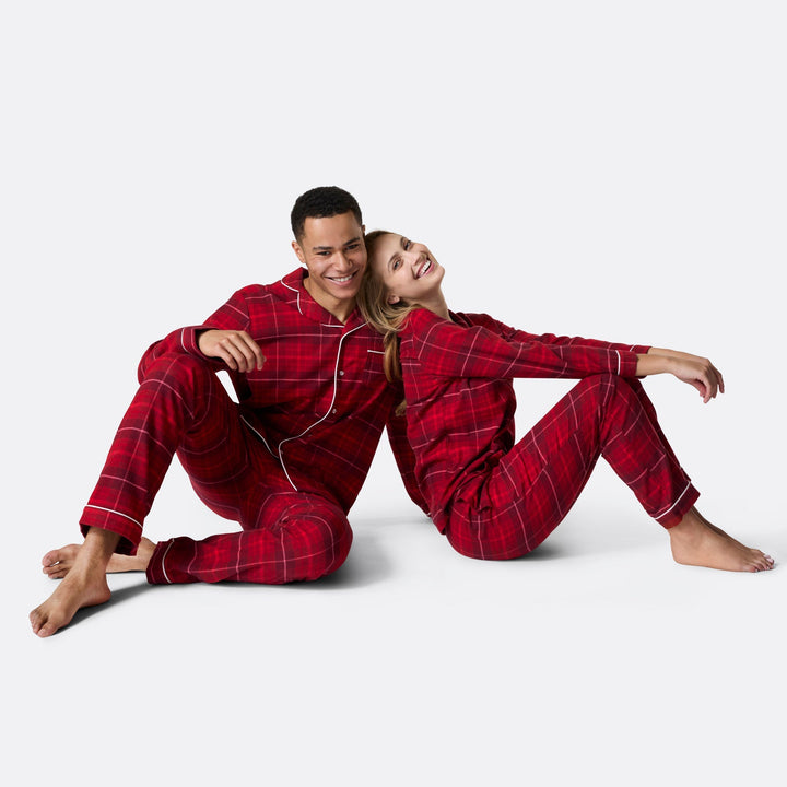 Pyjama de Noël homme en flanelle - rouge
