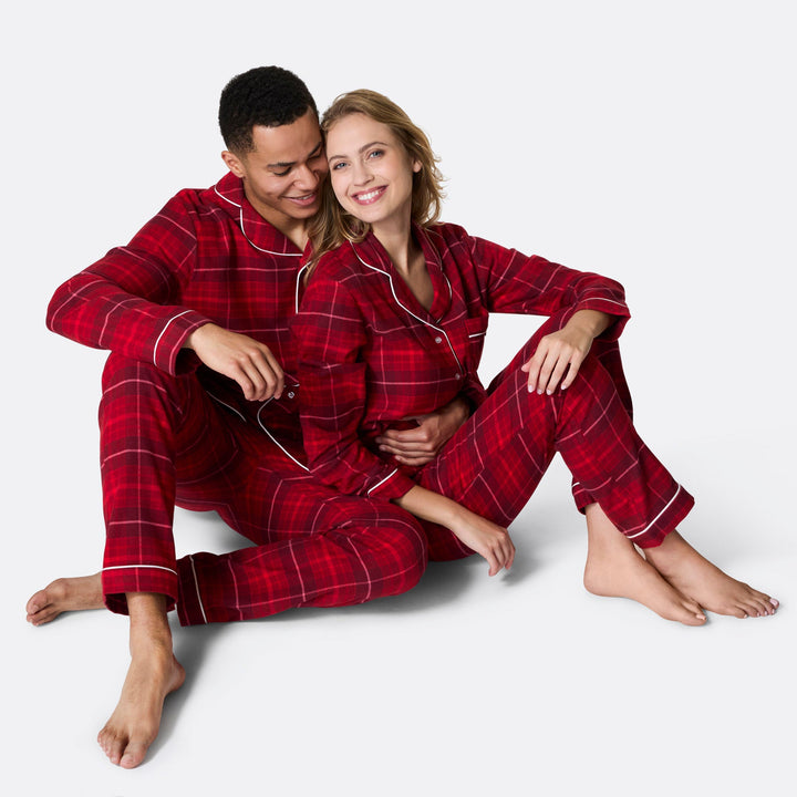 Pyjama de Noël matchy-matchy en flanelle - rouge