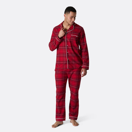 Pyjama de Noël homme en flanelle - rouge