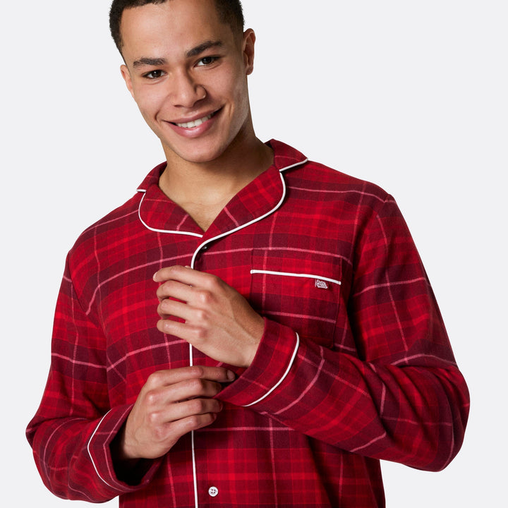 Pyjama de Noël homme en flanelle - rouge