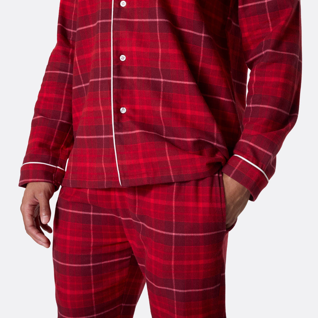 Pyjama de Noël homme en flanelle - rouge