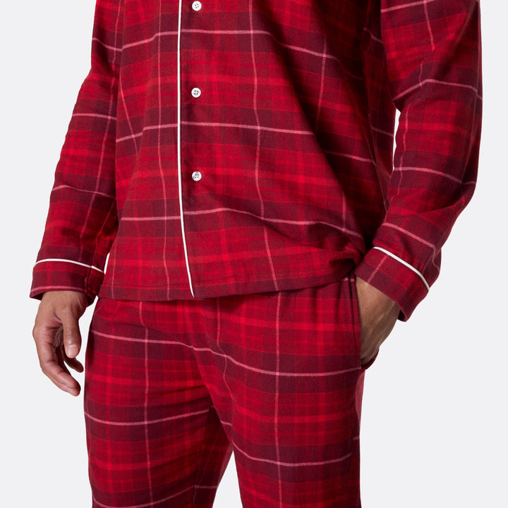 Pyjama de Noël homme en flanelle - rouge