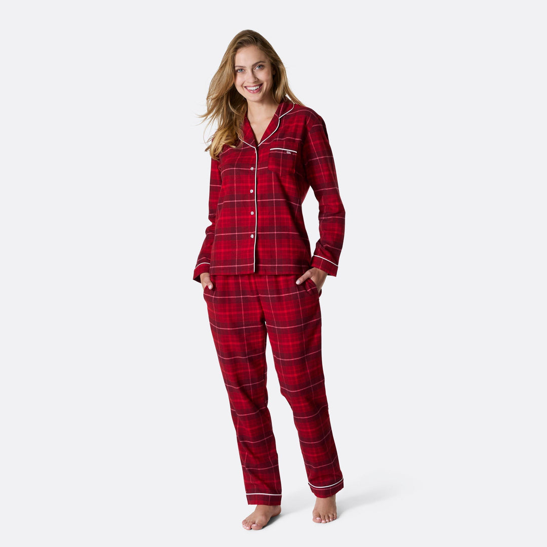 Pyjama de Noël femme en flanelle - rouge