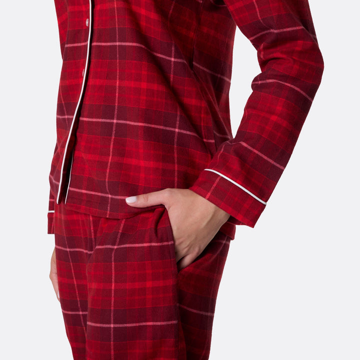 Pyjama de Noël femme en flanelle - rouge