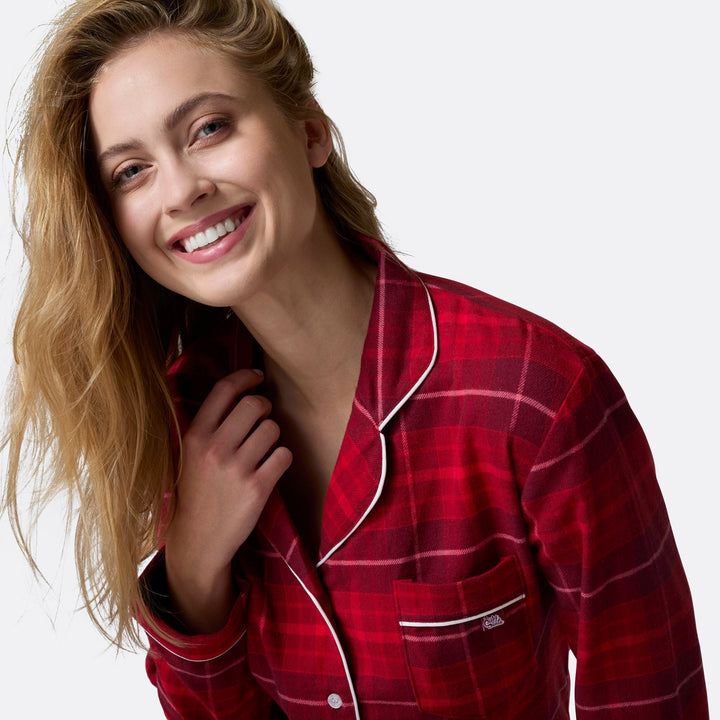 Pyjama de Noël femme en flanelle - rouge
