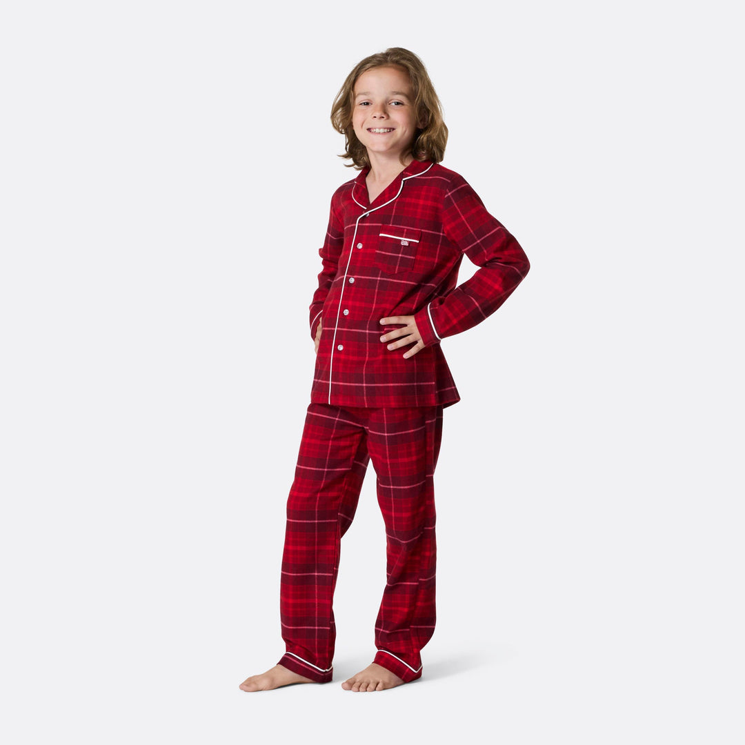 Pyjama de Noël matchy-matchy en flanelle - rouge