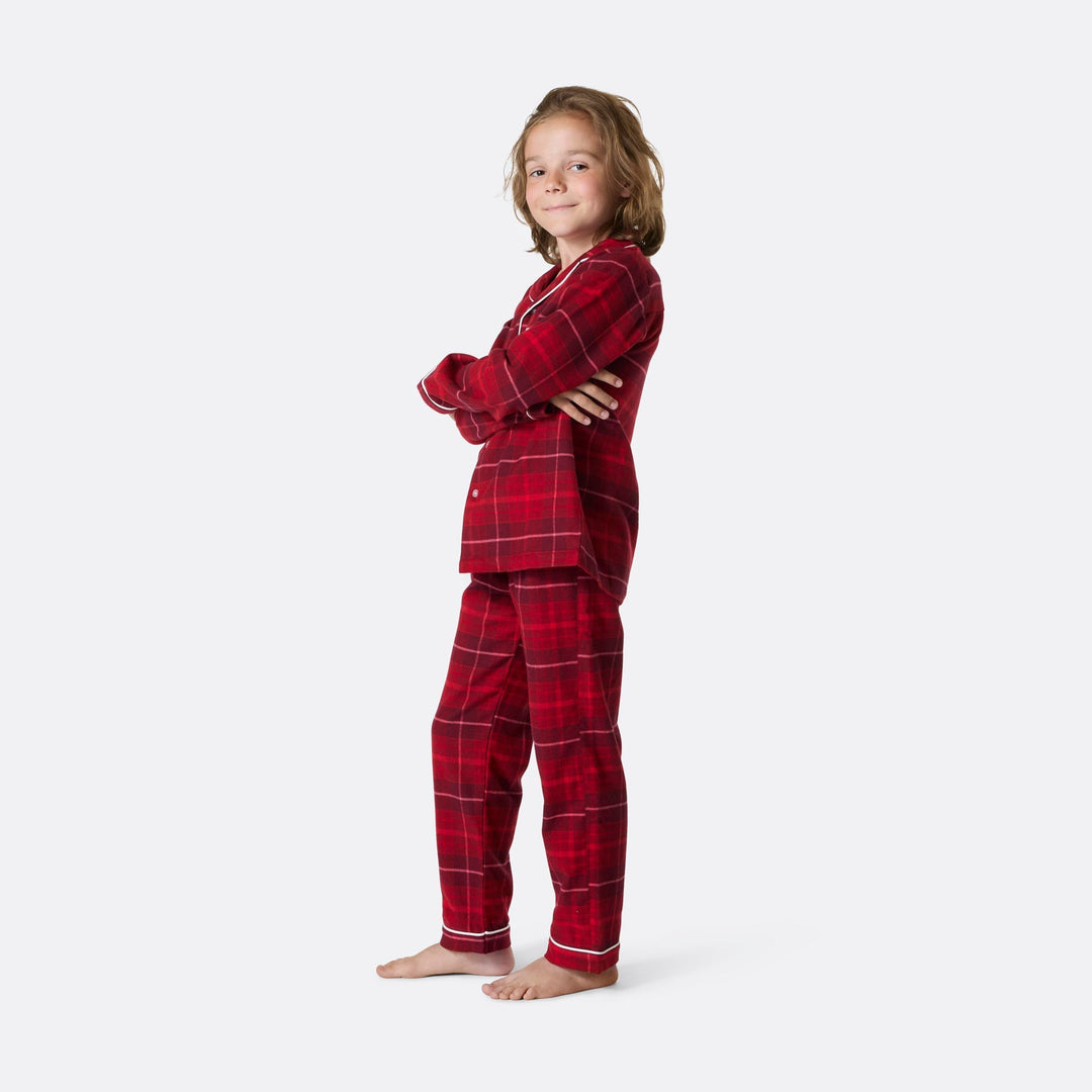 Pyjama de Noël enfant en flanelle - rouge