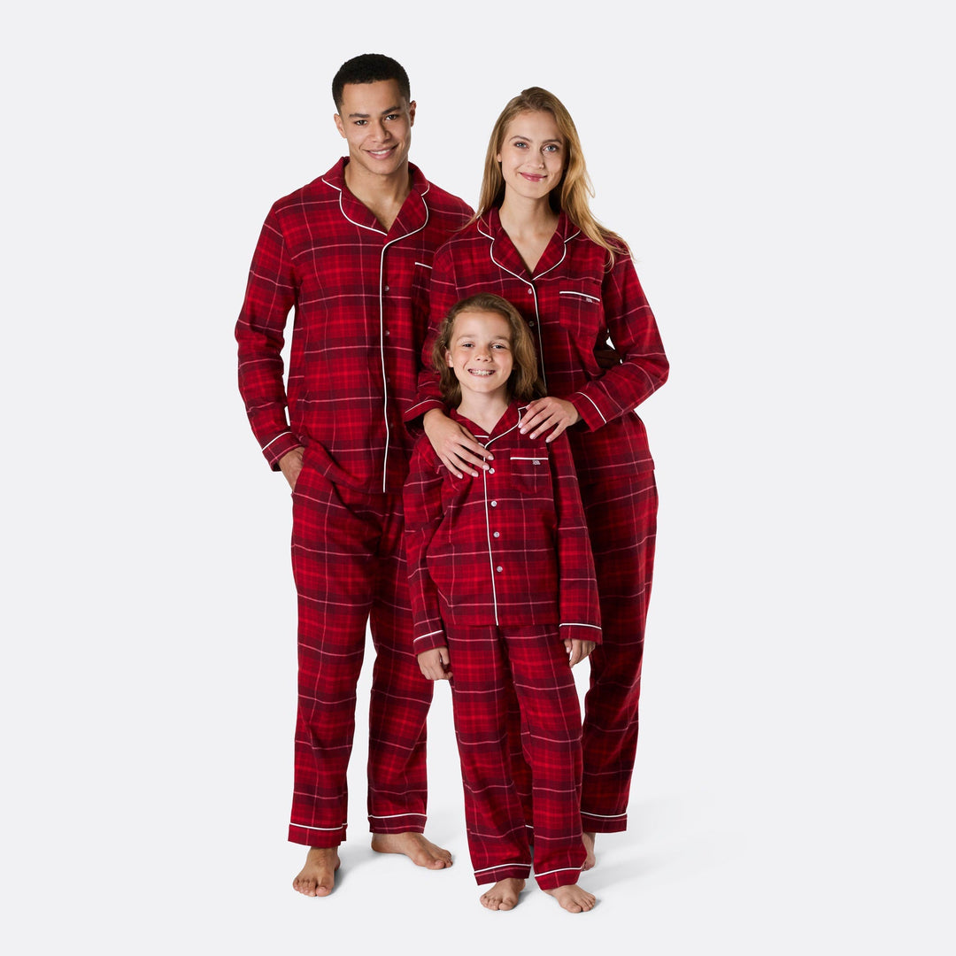 Pyjama de Noël enfant en flanelle - rouge