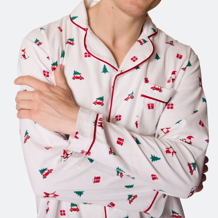 Pyjama de Noël homme en flanelle Gui