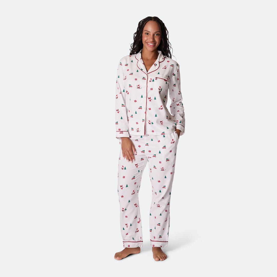 Pyjama de Noël femme en flanelle Gui
