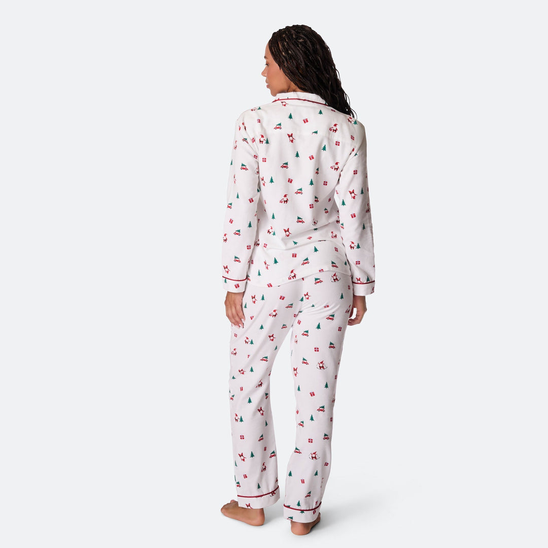 Pyjama de Noël femme en flanelle Gui