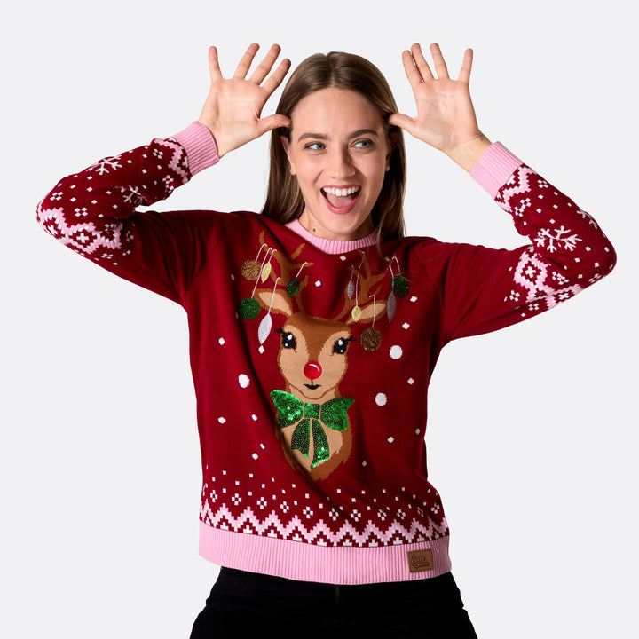 Pull de Noël matchy-matchy Renne