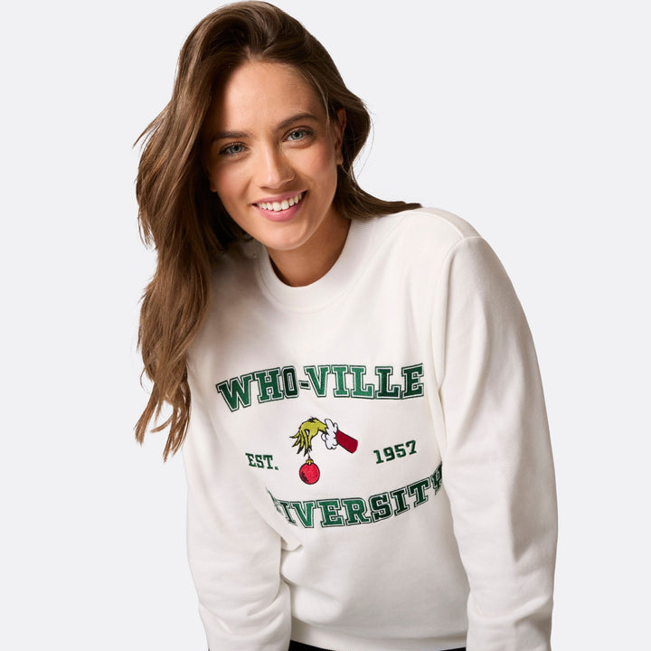 Pull de Noël femme "Who-Ville University"