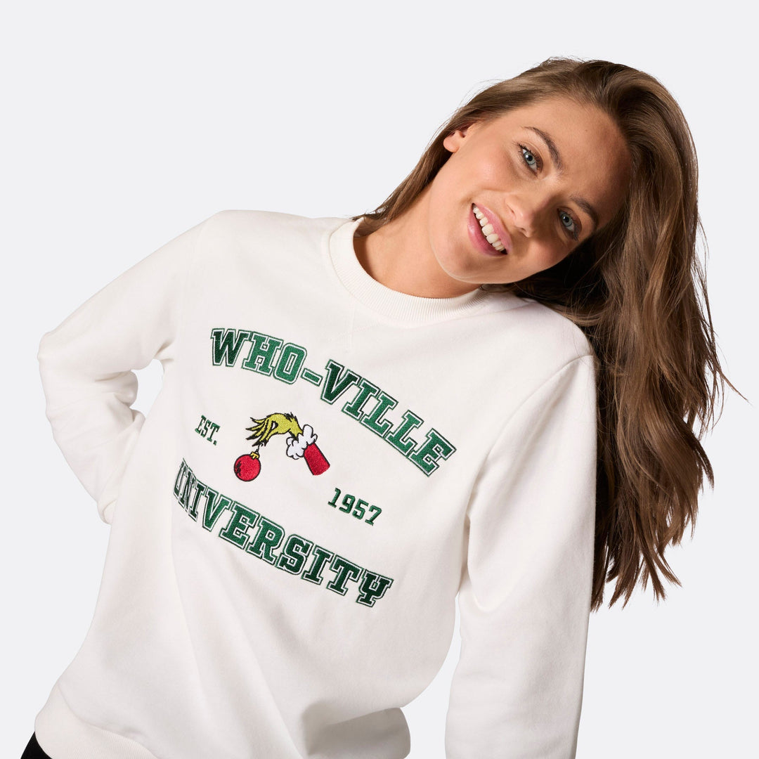 Pull de Noël femme "Who-Ville University"