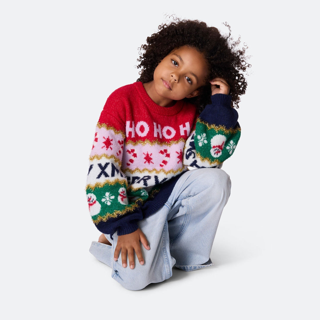 Pull de Noël matchy-matchy oversize à rayures
