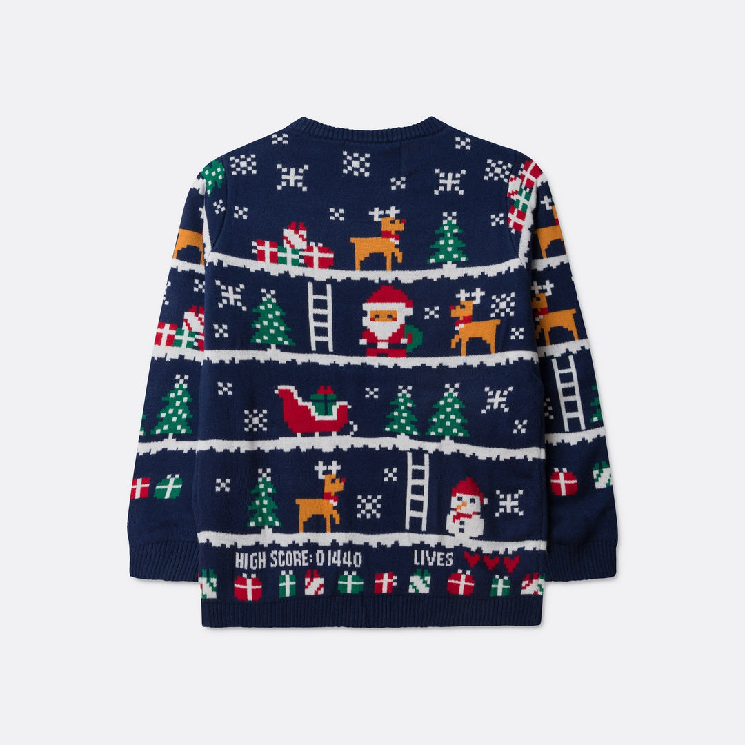 Pull de Noël matchy-matchy retrogaming