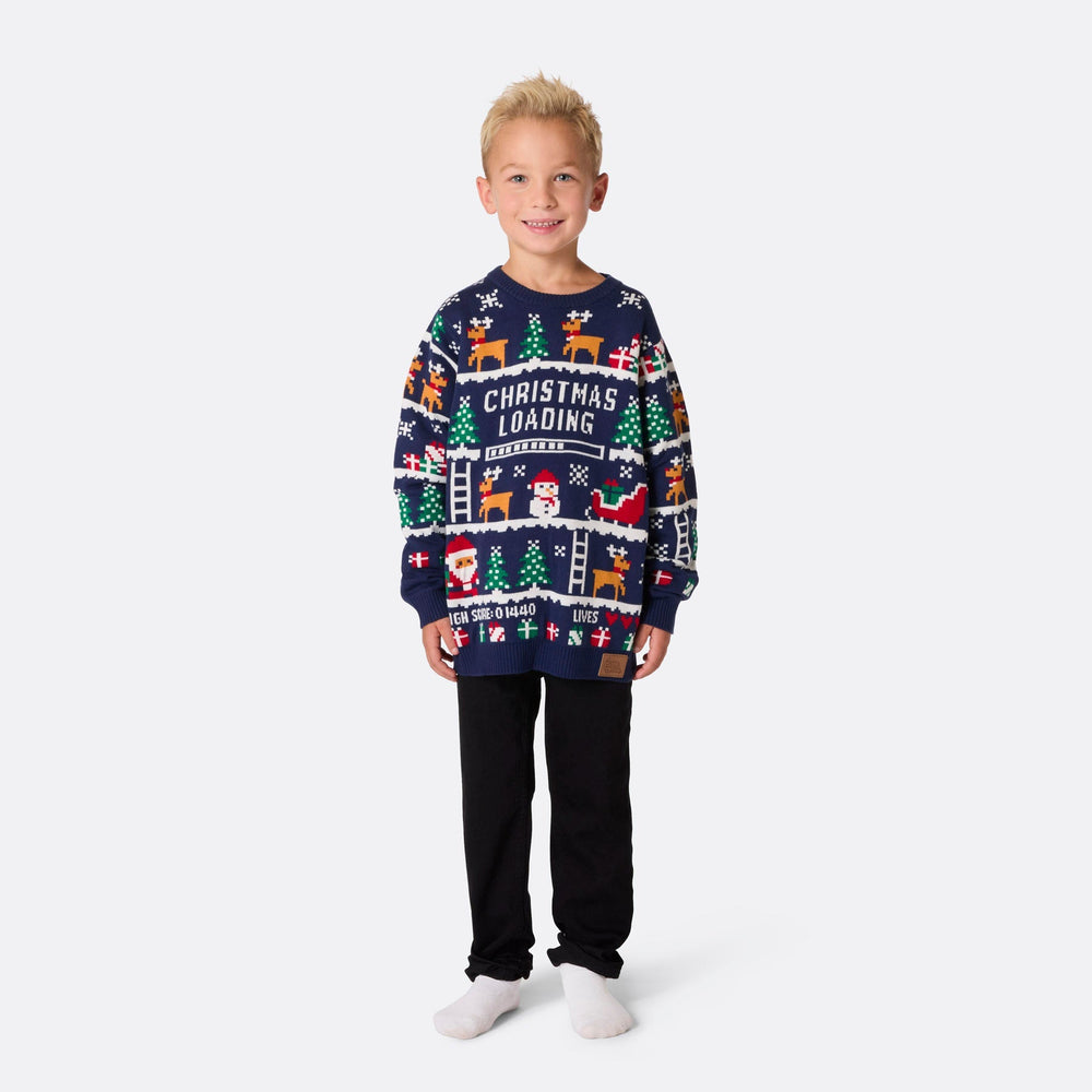 Pull de Noël matchy-matchy retrogaming
