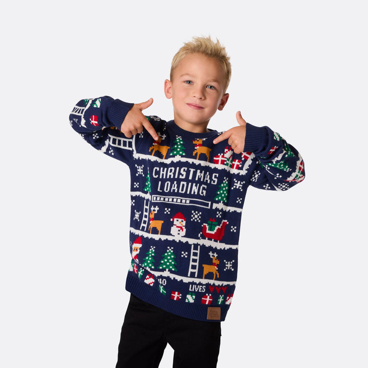 Pull de Noël matchy-matchy retrogaming