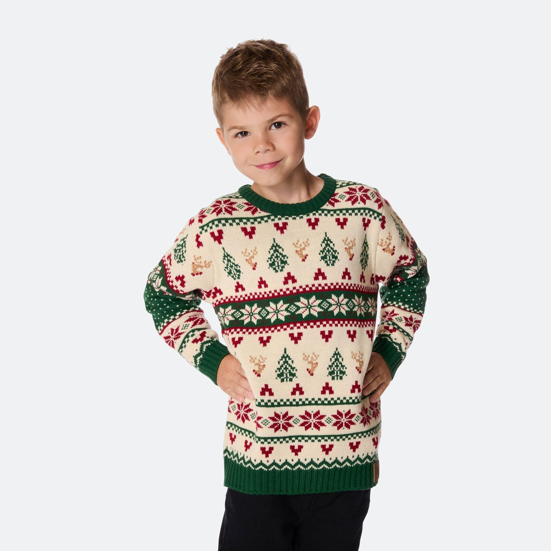 Pull de Noël matchy-matchy Sapin rétro - vert
