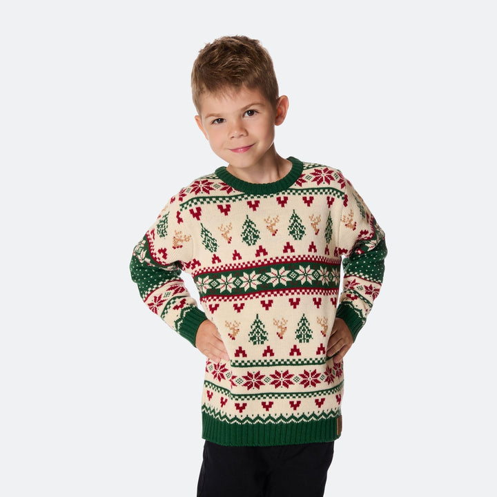 Pull de Noël matchy-matchy Sapin rétro - vert