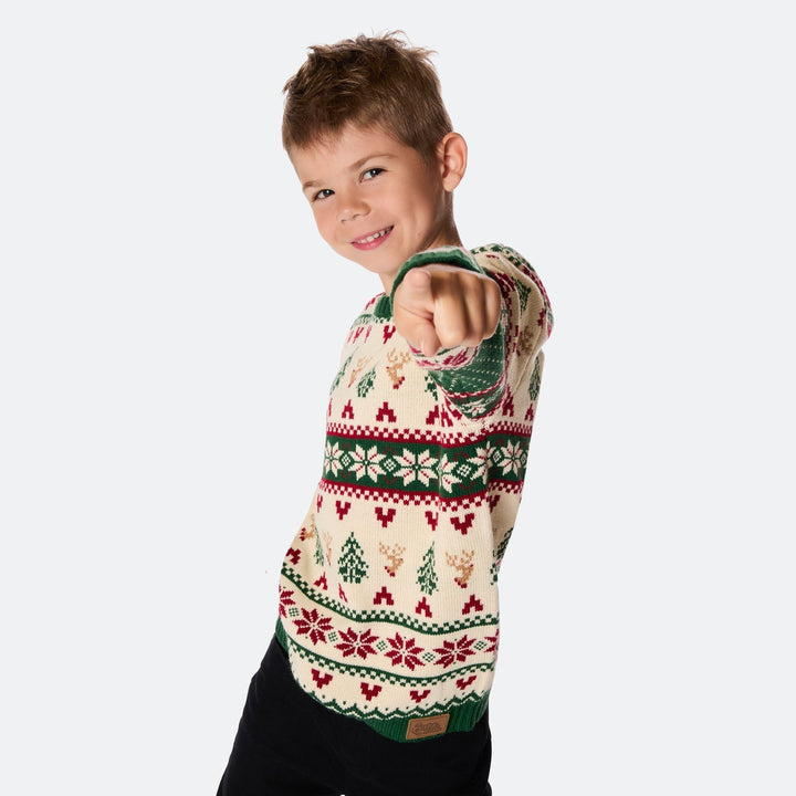 Pull de Noël matchy-matchy Sapin rétro - vert