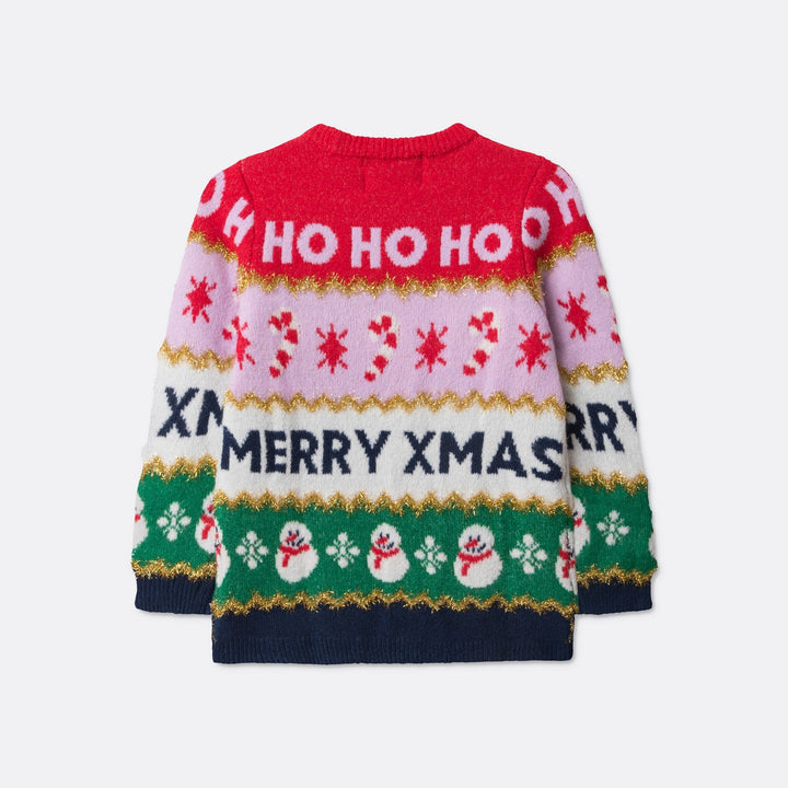 Pull de Noël enfant à rayures