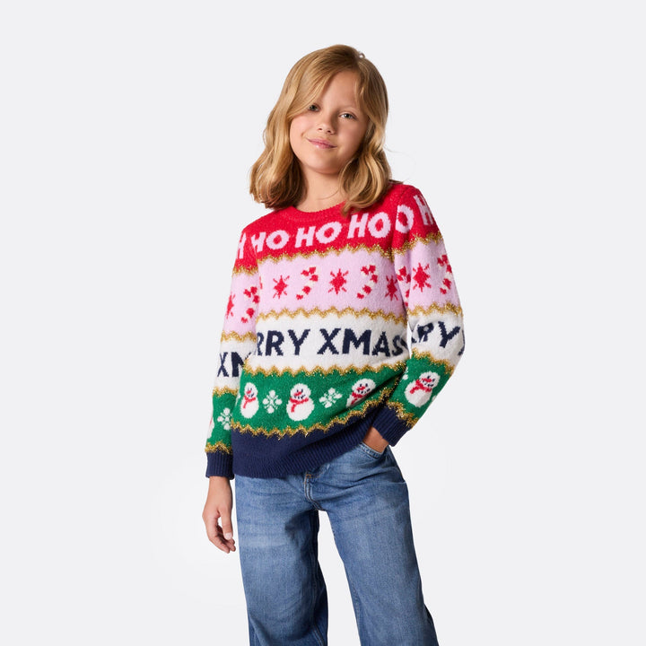 Pull de Noël enfant à rayures