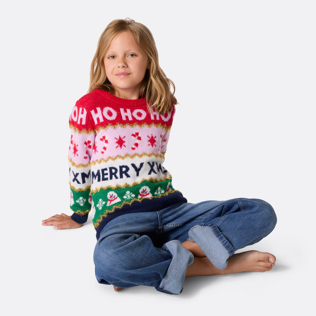 Pull de Noël enfant à rayures