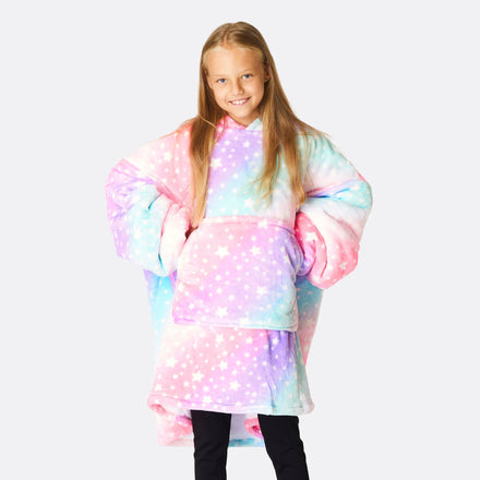 HappyHoodie enfant - rose arc-en-ciel à motif étoilé