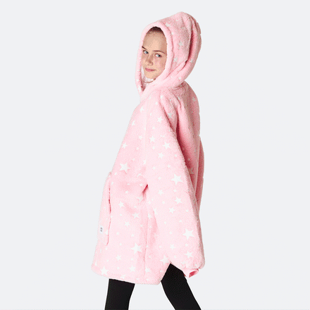 HappyHoodie enfant - rose à motif étoilé