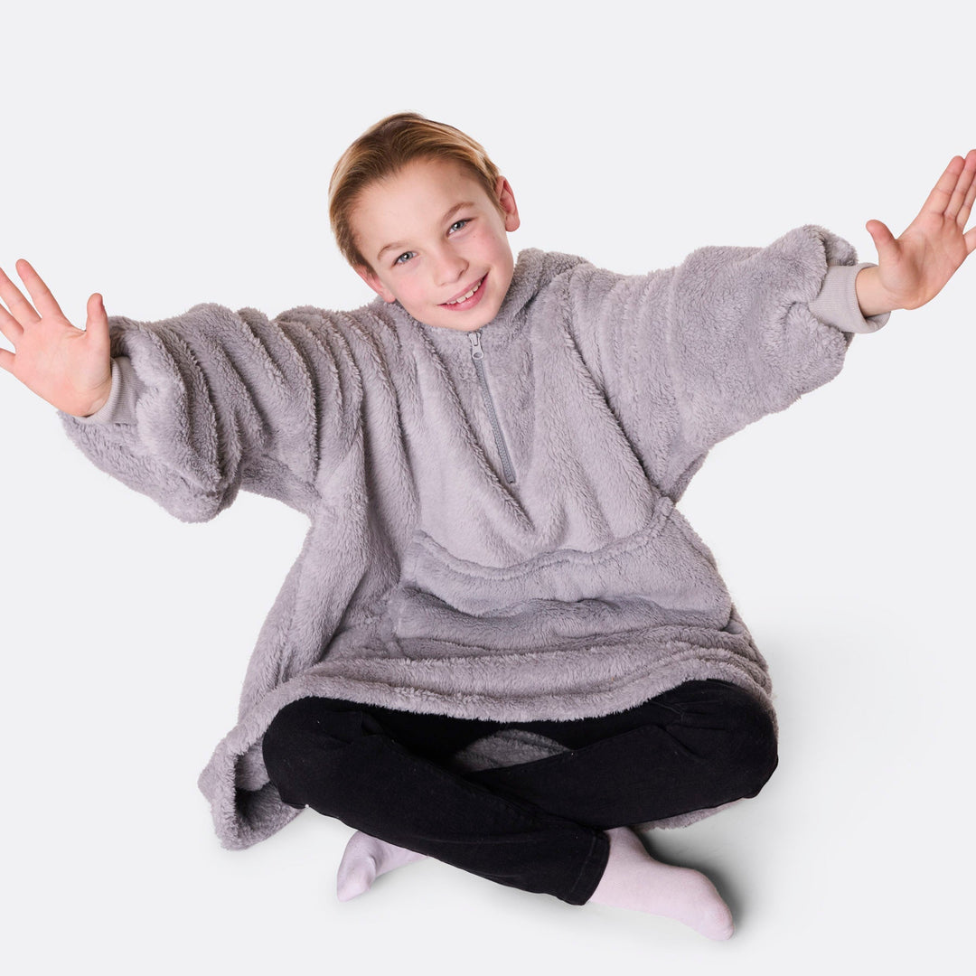 HappyHoodie enfant en Teddy - gris clair