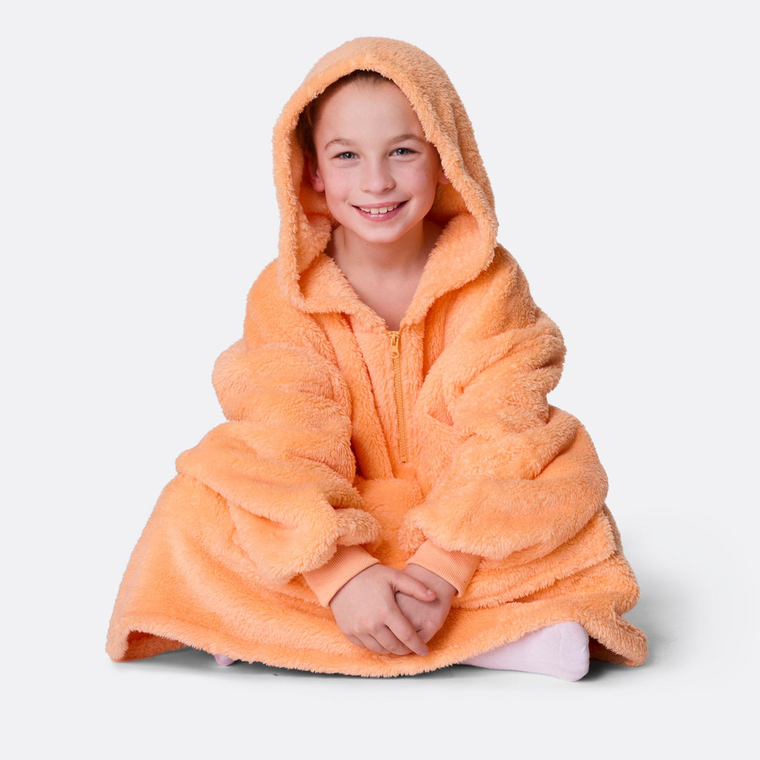 HappyHoodie enfant en Teddy - pêche