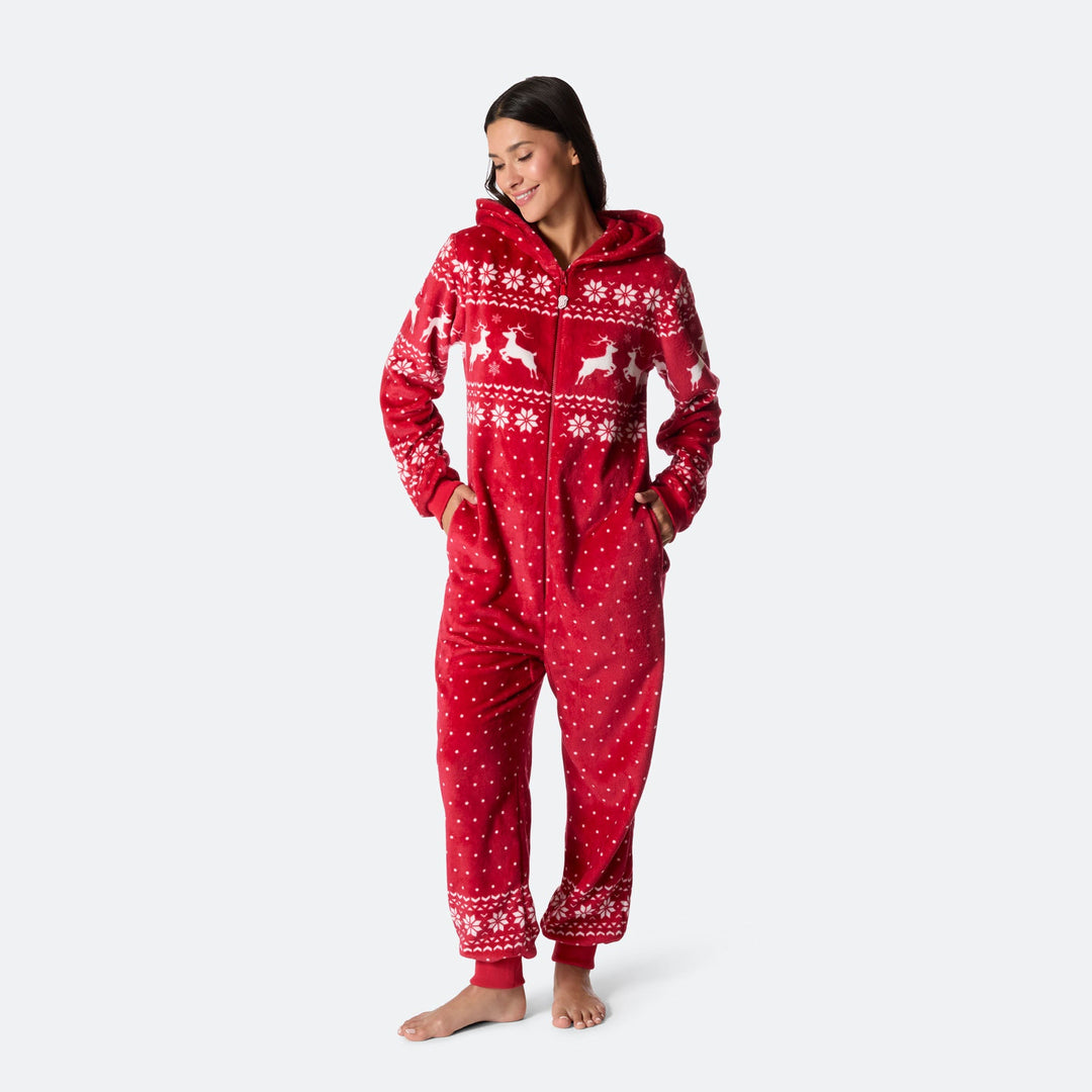 Combinaison de Noël femme - rouge