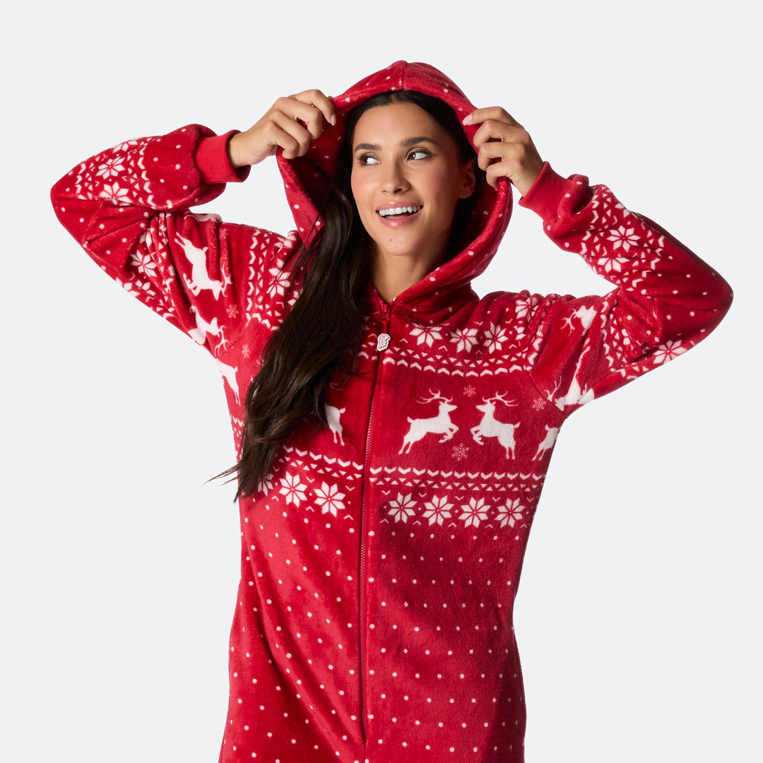 Combinaison de Noël femme - rouge