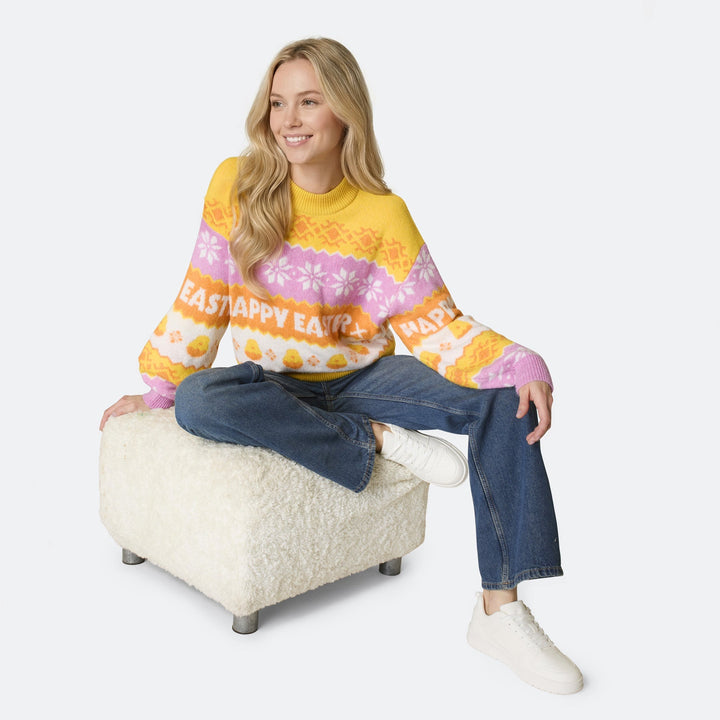 Pull de Noël de Pâques oversize femme