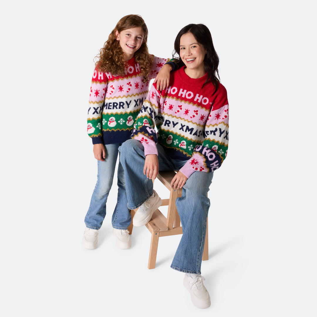 Pull de Noël matchy-matchy oversize à rayures