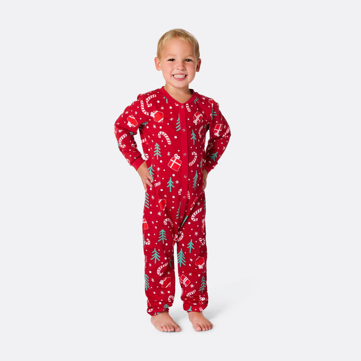 Pyjama motifs de Noël matchy-matchy - rouge