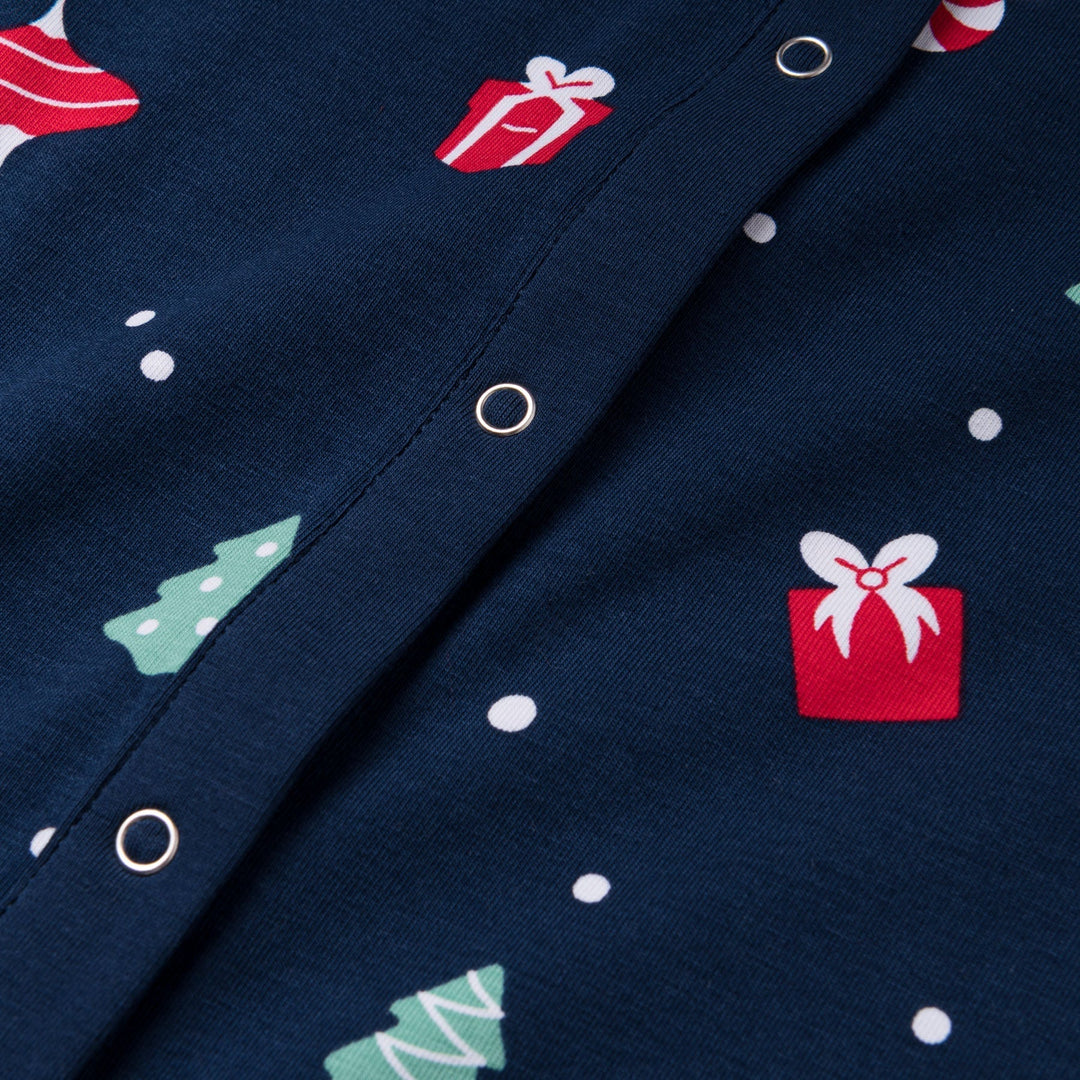 Pyjama de Noël matchy-matchy - bleu à motifs festifs